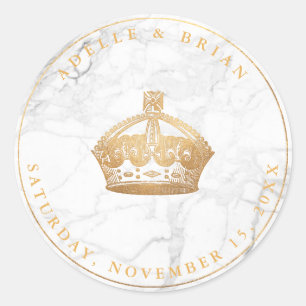 Sticker Rond PixDezines do-it-yourself Faux Gold Crown + Marbre