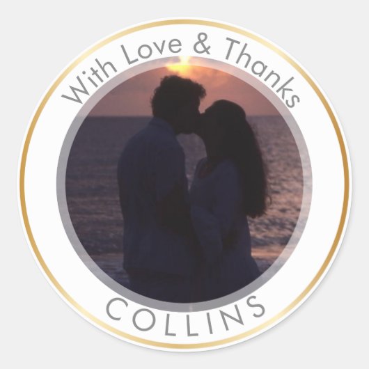 Sticker Rond PixDezines do-it-yourself Merci photo (Devant)