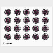 Sticker Rond PixDezines do-it-yourself Zèbre, Monogramme (Feuille)