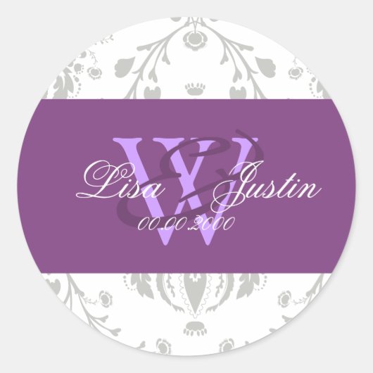 Sticker Rond PixDezines dolcé damask diy couleur (Devant)