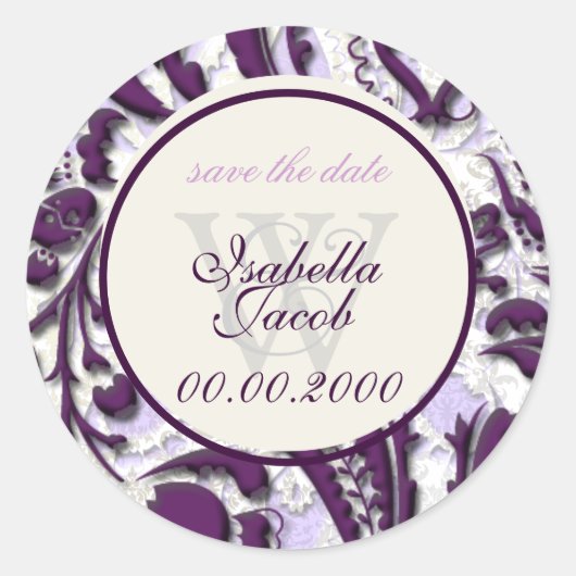 Sticker Rond PixDezines dolcé damask do-it-yourself couleur (Devant)