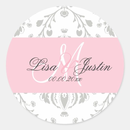 Sticker Rond PixDezines dolcé damask do-it-yourself couleur (Devant)