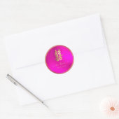 Sticker Rond PixDezines double bonheur faux or+rose chaud (Enveloppe)
