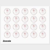 Sticker Rond PixDezines double bonheur marbre rose or (Feuille)