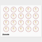 Sticker Rond PixDezines doublement bonheur chinois faux or+roug (Feuille)