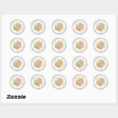 Sticker Rond PixDezines doux peigne de miel, abeille d'argent (Feuille)