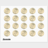 Sticker Rond PixDezines EBONY SWIRLS/IVORY BAROQUE DAMASK (Feuille)