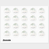 Sticker Rond PixDezines Élégant Aquarelle Verdure Eucalyptus (Feuille)