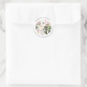 Sticker Rond PixDezines Elégant Botanique Blush Eucalyptus Rose (Sac)