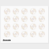 Sticker Rond PixDezines Elégant H2 Roses Blush Merci (Feuille)