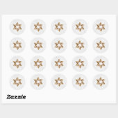 Sticker Rond PixDezines étoile de david/cuivre/do-it-yourself a (Feuille)