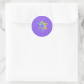 Sticker Rond PixDezines étoile de david/grunge/do-it-yourself a (Sac)