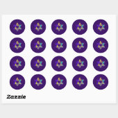 Sticker Rond PixDezines étoile de david/grunge/do-it-yourself a (Feuille)