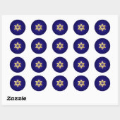 Sticker Rond PixDezines étoile d'or de david/do-it-yourself arr (Feuille)