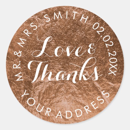 Sticker Rond PixDezines FAUX FOIL, CUIVRE (Devant)