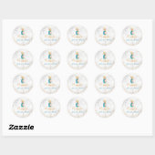 Sticker Rond PixDezines Faux Gold Ananas/Aqua/Marble (Feuille)