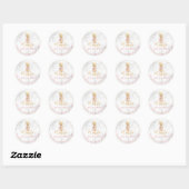 Sticker Rond PixDezines Faux Gold Ananas/rose/marbre (Feuille)