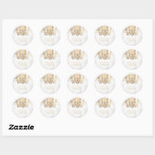 Sticker Rond PixDezines Faux Gold Chandelier en cristal Marbre (Feuille)