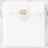 Sticker Rond PixDezines Faux Gold Chandelier en cristal Marbre (Sac)