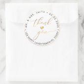 Sticker Rond PixDezines FAUX OR, MERCI+COEUR (Sac)