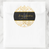 Sticker Rond PixDezines faux or/rossi damask (Sac)