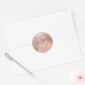 Sticker Rond PixDezines Faux Rose Gold/Love+merci (Enveloppe)