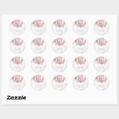 Sticker Rond PixDezines Faux Rose or l lustre marbre (Feuille)