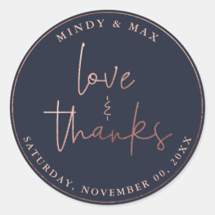 Sticker Rond PixDezines FAUX ROSE OR LOVE+THANKS do-it-yourself