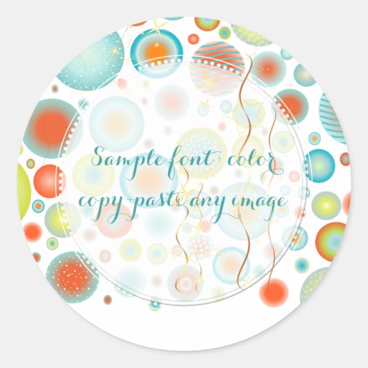Sticker Rond PixDezines fêtes de Noël/DIYbackground (Devant)
