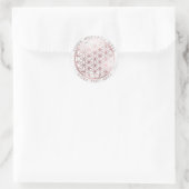 Sticker Rond PixDezines FLEURS DE VIE FAUX ROSE OR+MARBLE (Sac)