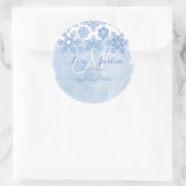 Sticker Rond PixDezines flocons de neige bleu placide/do-it-you (Sac)