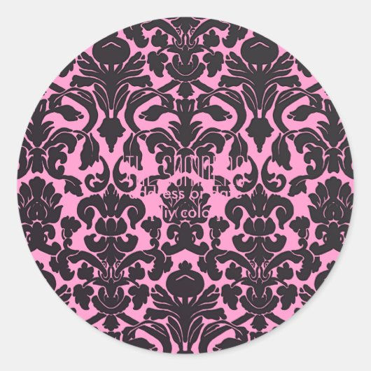 Sticker Rond PixDezines Flora Damask, do-it-yourself arrière - (Devant)