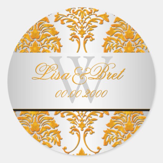 Sticker Rond PixDezines florentius damask/orange (Devant)