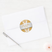 Sticker Rond PixDezines florentius damask/orange (Enveloppe)