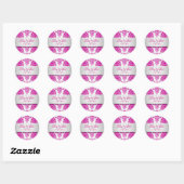 Sticker Rond PixDezines florentius damask/rose+argent (Feuille)