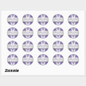 Sticker Rond PixDezines florentius damask/violet+argent (Feuille)