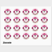 Sticker Rond PixDezines fraises tourbillons cupcake/do-it-yours (Feuille)