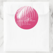 Sticker Rond PixDezines - Fronds de palme blanc, do-it-yourself (Sac)
