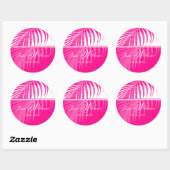 Sticker Rond PixDezines Fronds Palm Rose, do-it-yourself arrièr (Feuille)