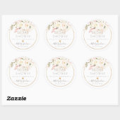 Sticker Rond PixDezines H2 Blush Crème Roses Fard feuillage (Feuille)