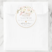 Sticker Rond PixDezines H2 Blush Crème Roses Fard feuillage (Sac)