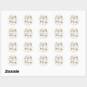 Sticker Rond PixDezines H2 Blush Roses de mariage Faveurs (Feuille)