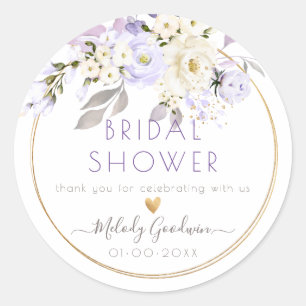 Sticker Rond PixDezines H2 Crème violet Roses Blush Foliage