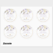 Sticker Rond PixDezines H2 Crème violet Roses Blush Foliage (Feuille)