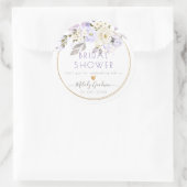 Sticker Rond PixDezines H2 Crème violet Roses Blush Foliage (Sac)