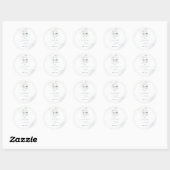 Sticker Rond PixDezines H2 Dusty Blue Eucalyptus Baptême (Feuille)