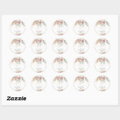 Sticker Rond PixDezines H2 Dusty Crème rose Rose Merci (Feuille)