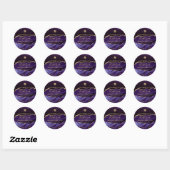 Sticker Rond PixDezines H2 foncé violet Agate Bar Mitzvah (Feuille)