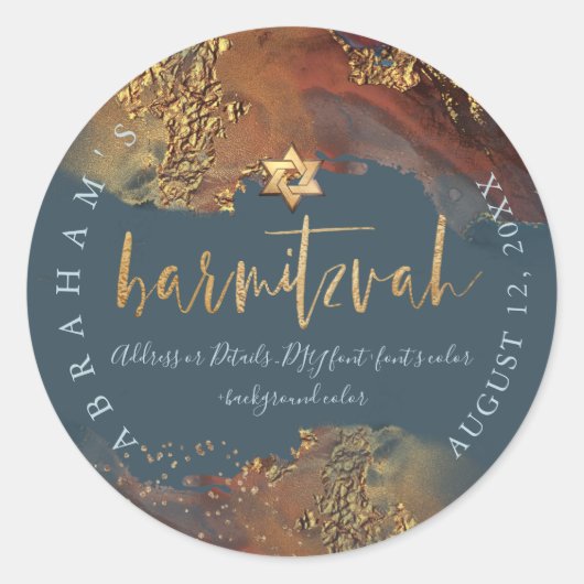 Sticker Rond PixDezines H2 Galaxy Moderne Bar Abstrait Mitzvah  (Devant)