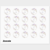Sticker Rond PixDezines H2 Purple Hydrangeas Roses (Feuille)
